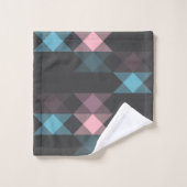 pink blue and gray geometric badhandtuch set (Waschlappen)