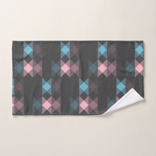 pink blue and gray geometric badhandtuch set (Handtuch)