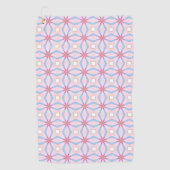 Pink, blue and white geometric patterned golfhandtuch (Vorderseite)