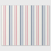 Pink blue and white stripes geschenkpapier (Flach)