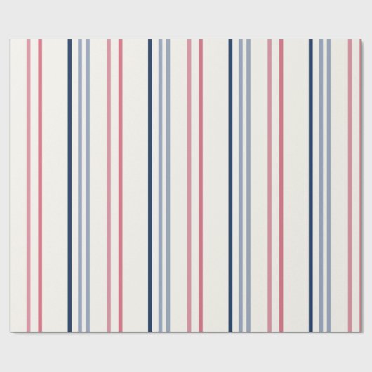 Pink blue and white stripes geschenkpapier (Flach)