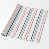 Pink blue and white stripes geschenkpapier (Ungerollt)