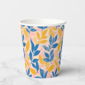 Pink, Blue, and Yellow Lithograph Floral Wedding Pappbecher (Rückseite)