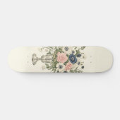 Pink Blue Aquarellfarben Musiknote Treble Clef Skateboard (Horizontal)