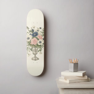 Pink Blue Aquarellfarben Musiknote Treble Clef Skateboard