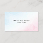 Pink & Blue Aquarellfarben Registrierungsdusche Ei Visitenkarte (Rückseite)