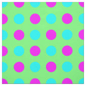 Pink&Blue auf Green Polka Dots Pattern Stoff (Muster)