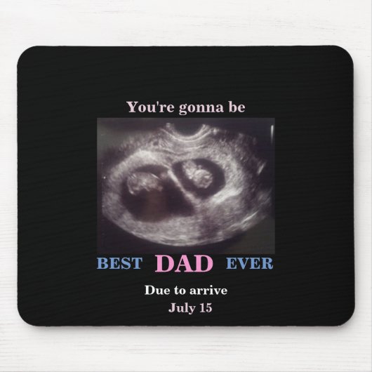 Pink & Blue auf schwarz Ultrasound Twins Mousepad (Vorne)