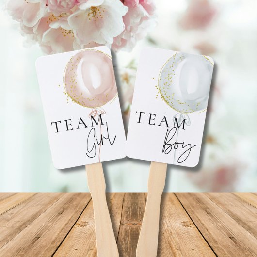 Pink & Blue Balloon Gender Reveal Abstimmungspadde Fächer