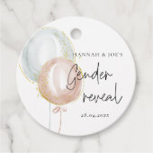 Pink & Blue Balloon Gender Reveal Bevorzugung Part Geschenkanhänger (Vorderseite)