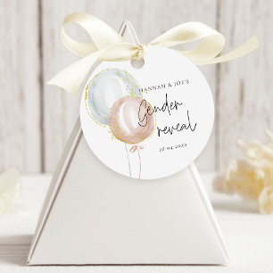 Pink & Blue Balloon Gender Reveal Bevorzugung Part Geschenkanhänger