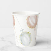 Pink & Blue Balloon Gender Reveal Pappbecher (Rückseite)