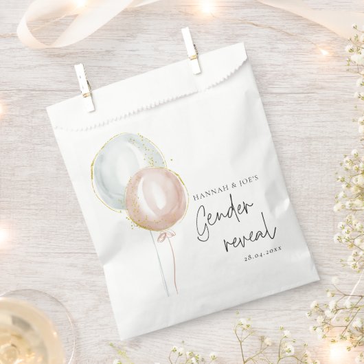 Pink & Blue Balloon Gender Reveal Team Boy Geschenktütchen (Ausgeschnitten)