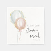 Pink & Blue Balloon Gender Reveal Team Boy Serviette (Vorderseite)