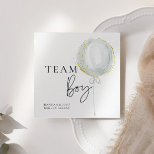 Pink & Blue Balloon Gender Reveal Team Boy Serviette