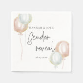 Pink & Blue Balloon Gender Reveal Team Boy Serviette (Vorderseite)