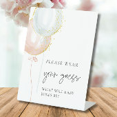 Pink & Blue Balloon Gender Reveal Tragen Sie Ihren Sockelschild