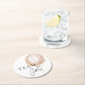 Pink & Blue Balloon Geneal Team Girl Runder Pappuntersetzer (Vor Ort)