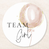 Pink & Blue Balloon Geneal Team Girl Runder Pappuntersetzer (Vorderseite)