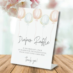 Pink & Blue Balloon Geschlecht offenbart Windeln R Sockelschild