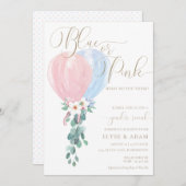 Pink Blue Balloon Geschlechtsverkehr Einladung (Vorne/Hinten)