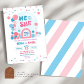 Pink Blue Balloon Giant Bubble Dom Gender Reveal Einladung