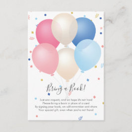 Pink Blue Balloons & Confetti Buchen Begleitkarte