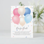 Pink Blue Balloons & Confetti Buchen Begleitkarte (Stehend Vorderseite)