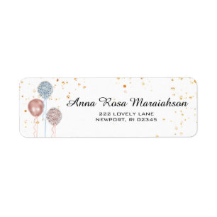 *~* Pink Blue Balloons Gold Glitzer Baby Dusche