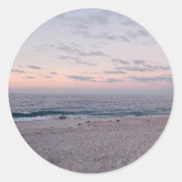 "Pink & Blue Beach at Dawn" Stickers