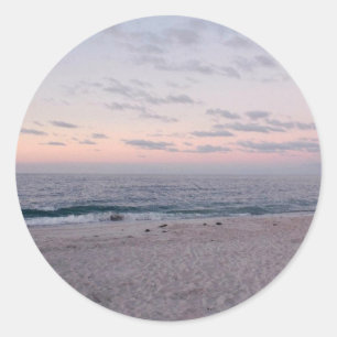 "Pink & Blue Beach at Dawn" Stickers