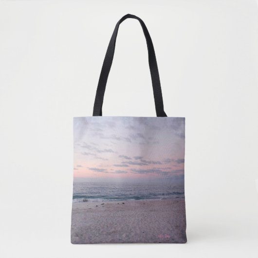 "Pink & Blue Beach at Dawn" Tasche (Vorderseite)