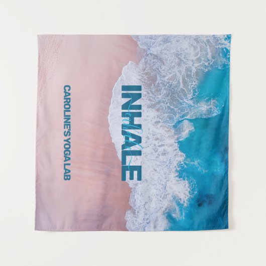 Pink Blue Beach Bermuda Wandteppich (Vorderseite (Horizontal))