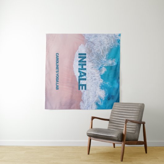 Pink Blue Beach Bermuda Wandteppich (Beispiel (Horizontal))