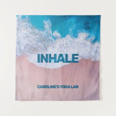 Pink Blue Beach Bermuda Wandteppich (Vorderseite)