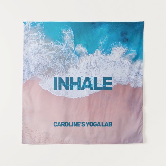 Pink Blue Beach Bermuda Wandteppich (Vorderseite)