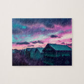 Pink Blue Beach Sunset Puzzle (Horizontal)