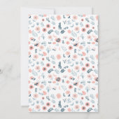 Pink Blue Bear Face Girl Bearly Wait Baby Dusche Einladung (Rückseite)