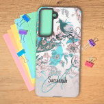 Pink Blue Bird und Floral Muster Custom Monogram Samsung Galaxy Hülle<br><div class="desc">Dieses Design zeichnet sich durch einen rosa und blauen Vogel und Blumenmuster aus. Der Vorlagentext bietet die Möglichkeit für einen Namen, ein Monogramm oder beides. Personalisieren Sie die Textfelder, entfernen Sie einen beliebigen oder alle Texte oder bearbeiten Sie mit dem Entwurfstool, um einen Schriftart auszuwählen, den Sie möchten. Sie können...</div>