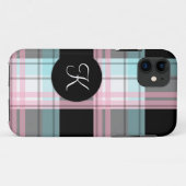 Pink Blue Black Kariert Monogram iPhone 5 Fall Case-Mate iPhone Hülle (Rückseite (Horizontal))