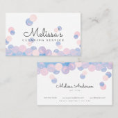Pink & Blue Blubbles Zuhause Reinigungsservice Hau Visitenkarte (Vorne/Hinten)