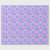 Pink & Blue Blumen Umhüllung Papier Pastellfarben Geschenkpapier (Flach)