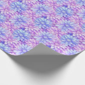 Pink & Blue Blumen Umhüllung Papier Pastellfarben Geschenkpapier (Ecke)