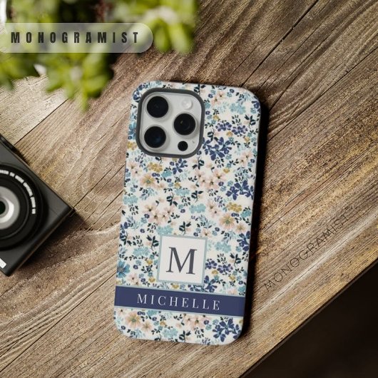 Pink Blue Blumen Weiß Blüten, individuell einstell iPhone Hülle