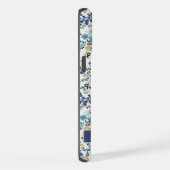 Pink Blue Blumen Weiß Blüten, individuell einstell iPhone Hülle (Rechte Seite)