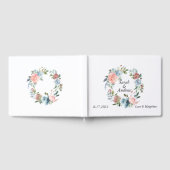 Pink Blue Boho Greenerenery Wreath Wedding Gästebuch (Voll)