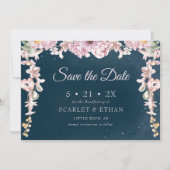 Pink & Blue Boho Starry Night Sky Handfasts Save The Date (Vorderseite)