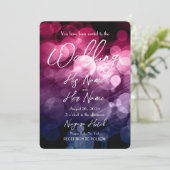 Pink Blue Bokeh - Erstellen Sie Ihre eigene Hochze Einladung (Stehend Vorderseite)