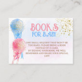 Pink Blue Books for Baby Gender Reveal Dusche Begleitkarte (Vorderseite)