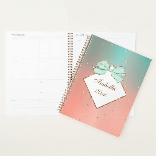 Pink & Blue Bow Personalized Planner Planer (Anzeige)